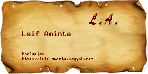 Leif Aminta névjegykártya